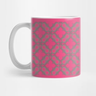 floral cross cut pattern in gray Mug
